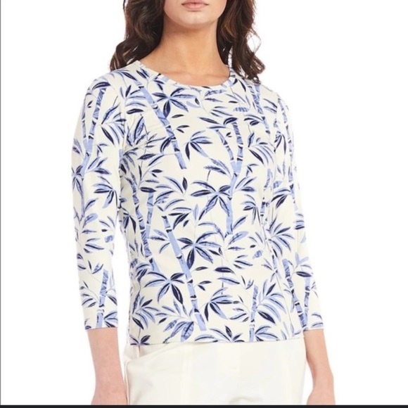 J.McLaughlin Bamboo Print Top - Picture 1 of 5
